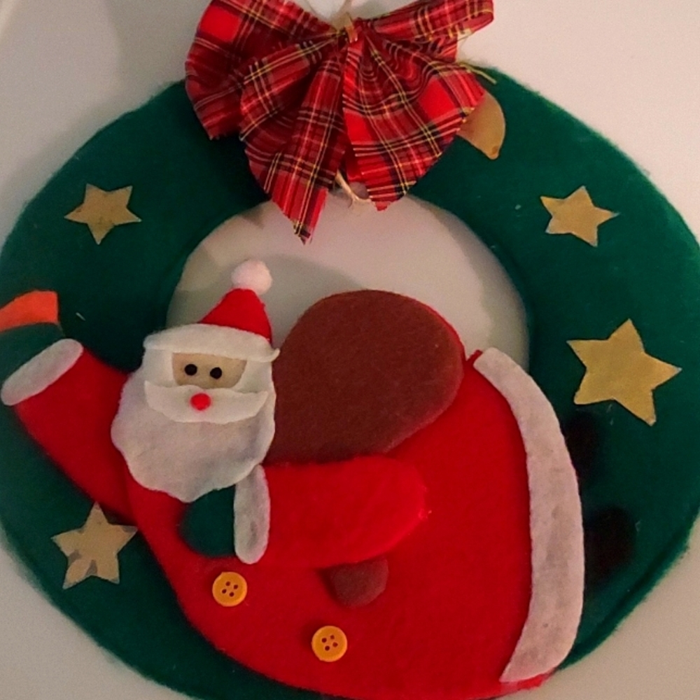 Cute Santa on a Wreath